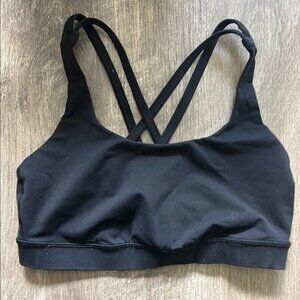 Lululemon Black Sports Bra Intimates with Cross-Strap Design